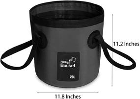 img 1 attached to 🎣 BANCHELLE Traveling Fishing Gardening Bucket Collapsible 20L (5 Gallon) - Black