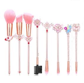 img 4 attached to 🌙 Stunning Sailor Moon & Cardcaptor Sakura Makeup Brush Set - Perfect Gift in Rose Gold!