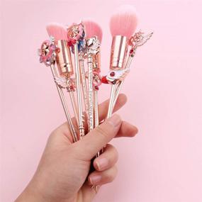 img 2 attached to 🌙 Stunning Sailor Moon & Cardcaptor Sakura Makeup Brush Set - Perfect Gift in Rose Gold!