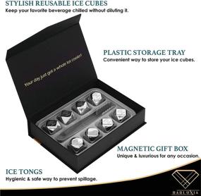 img 1 attached to 🧊 Barluxia Stainless Steel Ice Cube Gift Set: 8 Polygon Reusable Metal Ice Cubes, Tongs & Storage Tray - Whiskey Rocks/Chilling Stones for Whiskey, Wine, Cocktails, and More