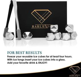 img 3 attached to 🧊 Barluxia Stainless Steel Ice Cube Gift Set: 8 Polygon Reusable Metal Ice Cubes, Tongs & Storage Tray - Whiskey Rocks/Chilling Stones for Whiskey, Wine, Cocktails, and More