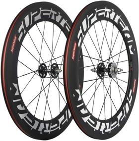 img 4 attached to 🚴 Superteam 88mm Carbon Clincher Fixed Gear Bike Wheelset: 23mm Single Speed Performance Enhancement