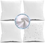 🌼 pack of 4 waterproof decorative throw pillow inserts for outdoor use - fixwal 16x16 square form, ideal for covers, patio, bed, living room, garden (white) logo