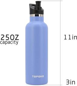 img 1 attached to 🔵 TOPOKO 25 OZ Hydro Double Wall Stainless Steel Water Bottle - Vacuum Insulated Flask, Bite Valve Top, Sweat & Leak Proof - Keep Cold for 24 Hours (Skyblue)