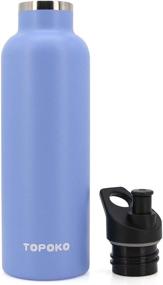 img 3 attached to 🔵 TOPOKO 25 OZ Hydro Double Wall Stainless Steel Water Bottle - Vacuum Insulated Flask, Bite Valve Top, Sweat & Leak Proof - Keep Cold for 24 Hours (Skyblue)