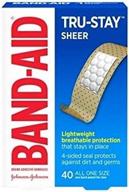 🩹 band-aid tru-stay sheer adhesive bandages, all-one size - pack of 6 (240 count) логотип