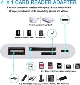 img 3 attached to 4-in-1 SD TF Card Reader Adapter with 📱 USB OTG for iPhone/iPad - Compatible with iOS 14, White