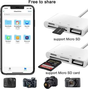 img 2 attached to 4-in-1 SD TF Card Reader Adapter with 📱 USB OTG for iPhone/iPad - Compatible with iOS 14, White