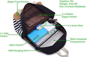 img 2 attached to Ultimate College Companion: Backpack Bookbag with 4 Black Laptop Backpacks and Charging Capability