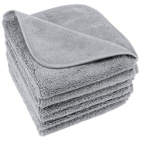 img 4 attached to 🧼 Polyte Premium Lint Free Microfiber Washcloth Face Towel, 13 x 13 in, Set of 6 (Gray): Top-Rated Facial Cleansing Cloths for Gentle and Effective Skincare