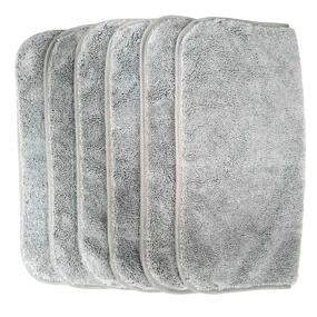 img 2 attached to 🧼 Polyte Premium Lint Free Microfiber Washcloth Face Towel, 13 x 13 in, Set of 6 (Gray): Top-Rated Facial Cleansing Cloths for Gentle and Effective Skincare