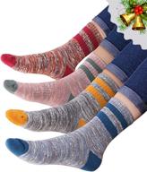 🧦 stylish and cozy: vero monte women's striped cotton crew socks - 4 pairs of thick warm socks for women logo