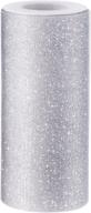 🎀 silver sparkling tulle ribbon roll - glitter tulle spool, 6 inches by 25 yards logo