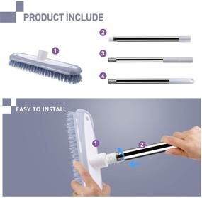 img 2 attached to 🧹 Rexyuptzz 49 Inch Multipurpose Floor Brush: Versatile Long Handle Scrubber for Easy Shower, Garage, Bathroom, Patio, and Boat Cleaning