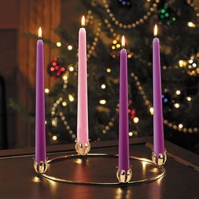 img 1 attached to 🎄 Premium Religious Christmas Brass Advent Wreath: 11 Inches - Shop Now!