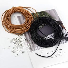 img 3 attached to 🎀 Dxhycc Genuine Leather Cord and Jewelry Findings Set - 20 Meters of 2mm Leather Necklace Cord for DIY Bracelets, Necklaces, and Crafts (Black+Brown)