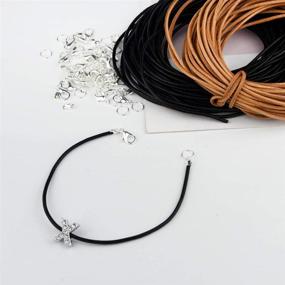 img 2 attached to 🎀 Dxhycc Genuine Leather Cord and Jewelry Findings Set - 20 Meters of 2mm Leather Necklace Cord for DIY Bracelets, Necklaces, and Crafts (Black+Brown)