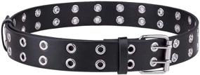img 1 attached to Sportmusies Double Grommets Leather Fashion Women's Accessories for Belts