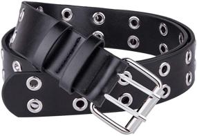 img 4 attached to Sportmusies Double Grommets Leather Fashion Women's Accessories for Belts