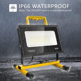 img 2 attached to High-Performance Olafus 60W LED Work Lights: 400W Equivalent, 6000LM, Waterproof Outdoor Job Site Worklight with Stand – Ideal for Workshop, Garage, Jetty, 5000K Daylight White