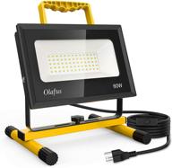 high-performance olafus 60w led work lights: 400w equivalent, 6000lm, waterproof outdoor job site worklight with stand – ideal for workshop, garage, jetty, 5000k daylight white логотип