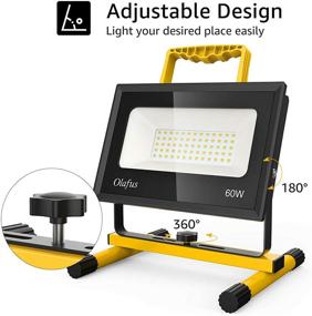 img 1 attached to High-Performance Olafus 60W LED Work Lights: 400W Equivalent, 6000LM, Waterproof Outdoor Job Site Worklight with Stand – Ideal for Workshop, Garage, Jetty, 5000K Daylight White