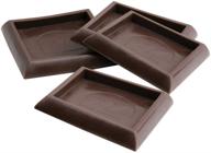 🪑 softtouch 4653395n furniture caster cups: square for carpet or hard floors, 2 inch, 4 pack - brown (4 count) logo