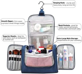 img 3 attached to 🛁 Ultimate Extra Large Hanging Toiletry Bag: Waterproof, Lightweight, and Portable for Men & Women | Dopp Kit Shaving Bag with Sturdy Metal Hook - Ideal Shower, Travel, and Organizer Makeup Bag