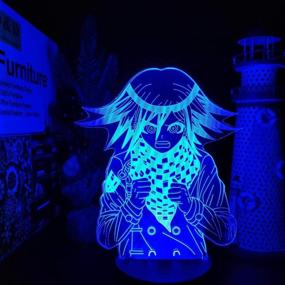 img 4 attached to 🌈 Kokichi Ouma Anime LED Optical 3D Illusion Night Light - Color Changing Lamp for Children Xmas Gift with Touch Control