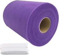 🎀 6 inch x 100 yards tulle roll spool for wedding party decorations - purple logo