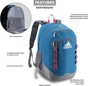 img 3 attached to 🎒 adidas Excel Backpack in Active Teal/Jersey Onix/Real Pink/Onix - Unisex, One Size