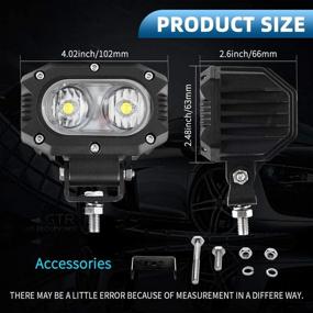 img 3 attached to CO LIGHT 4 дюйма 48W панель светодиодного прожектора с широкой засветкой - Идеально подходит для грузовиков, мотоциклов, внедорожников, квадроциклов, лодок, тракторов, погрузчиков.