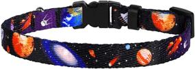 img 2 attached to 🐱 Galaxy Cat Collar with Bell - Space Pattern 2PCs - Adjustable Safety Breakaway Collars for Cats and Kittens - Black/Pink/Blue (Black + Pink)