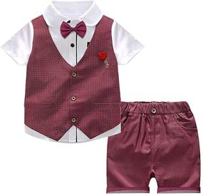 img 3 attached to Nwada Toddler Burgundy Wedding Outfits Boys' Clothing and Suits & Sport Coats