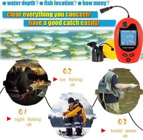 img 2 attached to Lucky Portable Fish Finder: Handheld Depth Detector for Fishing Enthusiasts - Ideal for Boat, Kayak, Canoe, Pontoon, Jon Boat, Jet ski, Float Tubes - Effective Fishfinder for Ice Fishing and Surf Fishing - Perfect Gift for Men