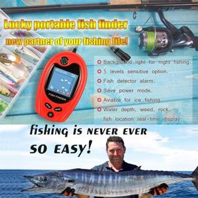 img 3 attached to Lucky Portable Fish Finder: Handheld Depth Detector for Fishing Enthusiasts - Ideal for Boat, Kayak, Canoe, Pontoon, Jon Boat, Jet ski, Float Tubes - Effective Fishfinder for Ice Fishing and Surf Fishing - Perfect Gift for Men