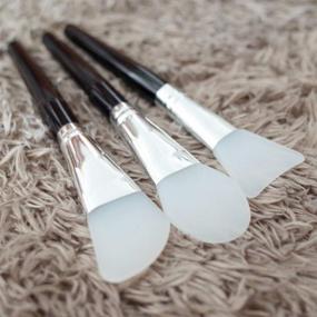 img 1 attached to ScivoKaval Set of 3 Silicone Facial Masks Brushes with Long Handle – Hairless Moisturizer & Mud Mask Applicator Tools for Soft & Effortless Application of Face Masks, Body Mud, Clay, Charcoal Mixed Masks | Black