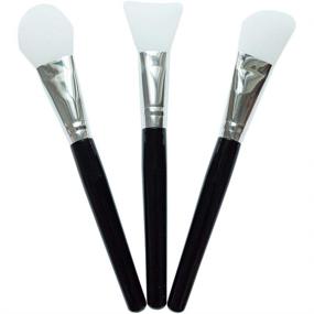 img 4 attached to ScivoKaval Set of 3 Silicone Facial Masks Brushes with Long Handle – Hairless Moisturizer & Mud Mask Applicator Tools for Soft & Effortless Application of Face Masks, Body Mud, Clay, Charcoal Mixed Masks | Black