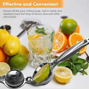 img 2 attached to Monkkino Lemon Squeezer Juicer - Stainless Steel Citrus Handheld Press with Zester Tool, Manual Lime Juicer, Bar Accessory (2 pcs)