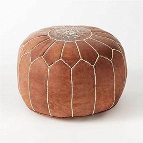 img 3 attached to 🪑 Marrakesh Style: Exquisite Moroccan Leather Poufs - Perfect Home and Wedding Gifts (Unstuffed, Brown)