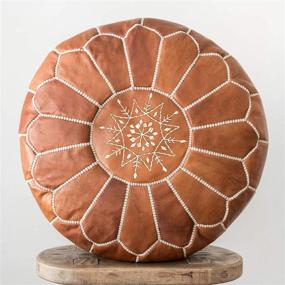 img 4 attached to 🪑 Marrakesh Style: Exquisite Moroccan Leather Poufs - Perfect Home and Wedding Gifts (Unstuffed, Brown)