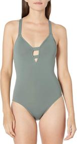 img 4 attached to 👙 Seafolly Women's Active Deep V Plunge Maillot: Sleek and stylish One Piece Swimsuit