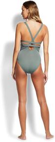 img 3 attached to 👙 Seafolly Women's Active Deep V Plunge Maillot: Sleek and stylish One Piece Swimsuit