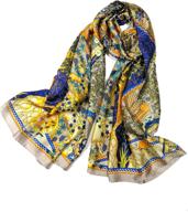 🌻 sunflowers shanlin floral satin scarves: women's scarves & wraps accessories logo