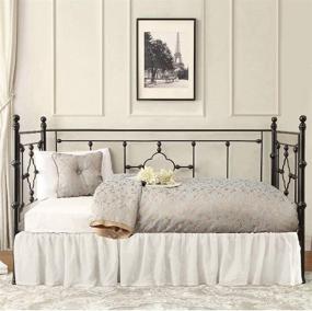 img 3 attached to 🛏️ Ivory Solid Twin Size Daybed Skirt with Split Corners - 12 inch Drop, Microfiber Wrinkle Fade Resistant Dust Ruffle Bedskirt, Perfect for Living Room or Guest Room Daybeds