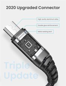 img 1 attached to 🔌 Прочный 6,6 футовый Micro USB-кабель зарядки Android 2 штуки для Samsung Galaxy S7 - быстрозарядный кабель, совместимый с S6, J7 Edge, Kindle и другими устройствами – материал из найлона (черный)