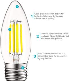 img 1 attached to 💡 Luxrite Candelabra Dimmable LED Filament Bulb