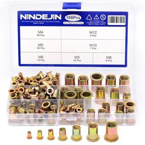 img 4 attached to 🔩 NINDEJIN 166PCS Rivet Nuts Assortment Set Flat Head Threaded Inserts Rivets Nutserts Kit 7 Sizes Carbon Steel Rivetnut (M3/ M4/ M5/ M6/ M8/ M10/ M12) - Ultimate SEO-Optimized Rivet Nut Assortment Set in Carbon Steel with 7 Thread Sizes