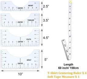 img 2 attached to 👕 ADHO T-Shirt Ruler Guide Set: Perfect Alignment for Vinyl, Sublimation & More with Measuring Ruler - Adult, Youth, Toddler, Infant Sizes Included