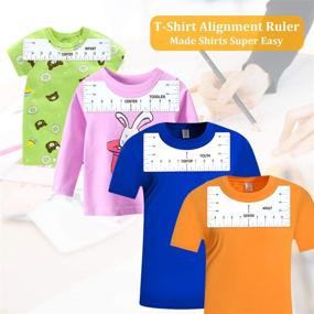 img 3 attached to 👕 ADHO T-Shirt Ruler Guide Set: Perfect Alignment for Vinyl, Sublimation & More with Measuring Ruler - Adult, Youth, Toddler, Infant Sizes Included